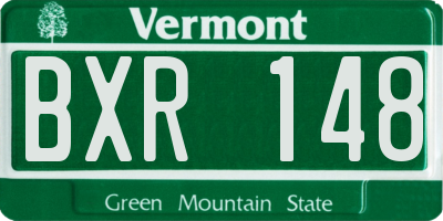 VT license plate BXR148