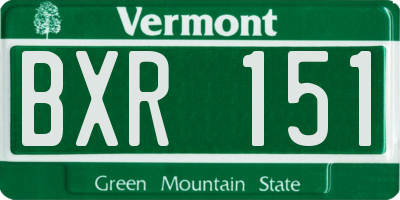 VT license plate BXR151