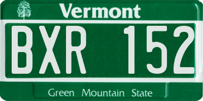 VT license plate BXR152