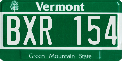 VT license plate BXR154
