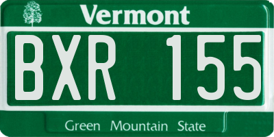 VT license plate BXR155