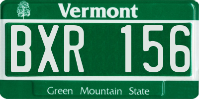 VT license plate BXR156