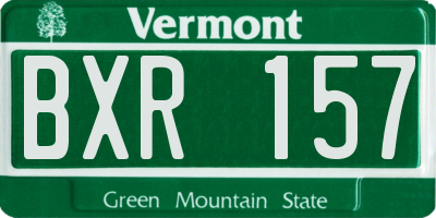 VT license plate BXR157