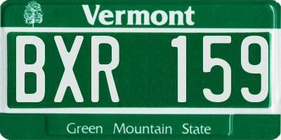 VT license plate BXR159