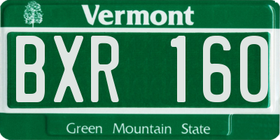 VT license plate BXR160