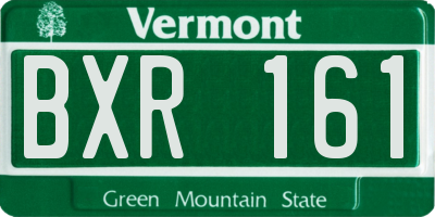 VT license plate BXR161