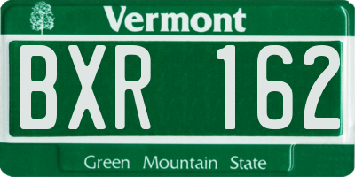 VT license plate BXR162