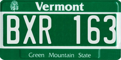 VT license plate BXR163
