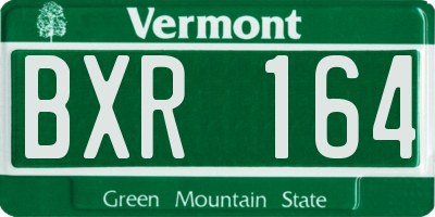 VT license plate BXR164