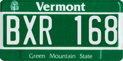 VT license plate BXR168