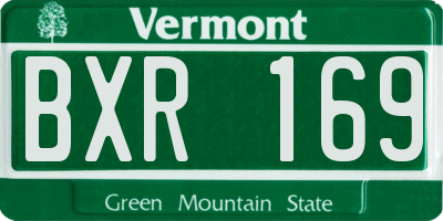 VT license plate BXR169
