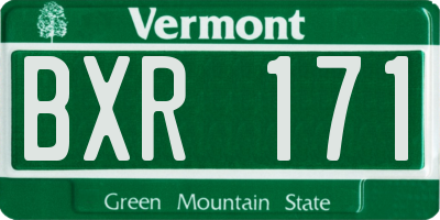 VT license plate BXR171