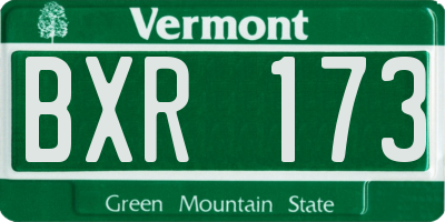 VT license plate BXR173