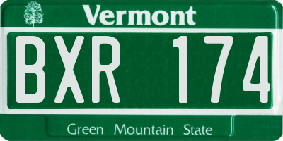 VT license plate BXR174