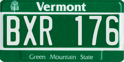 VT license plate BXR176