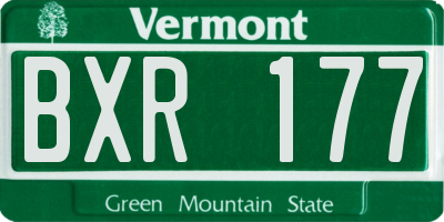 VT license plate BXR177