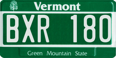 VT license plate BXR180