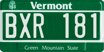 VT license plate BXR181