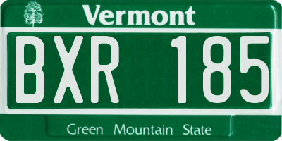 VT license plate BXR185