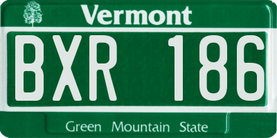 VT license plate BXR186