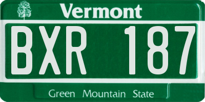 VT license plate BXR187