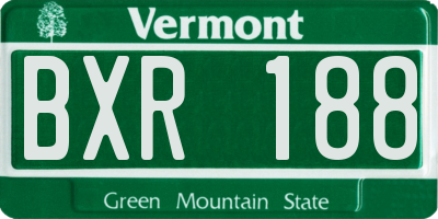 VT license plate BXR188
