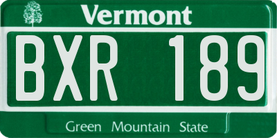 VT license plate BXR189