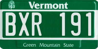 VT license plate BXR191