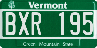 VT license plate BXR195
