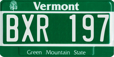 VT license plate BXR197