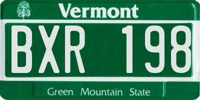 VT license plate BXR198