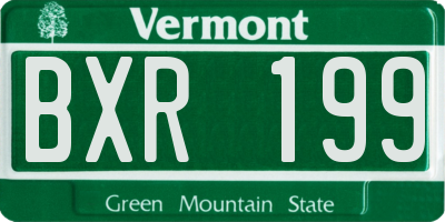VT license plate BXR199