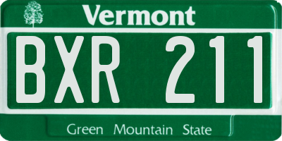 VT license plate BXR211