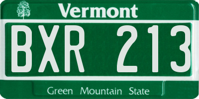 VT license plate BXR213