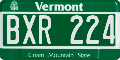 VT license plate BXR224
