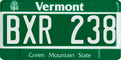 VT license plate BXR238