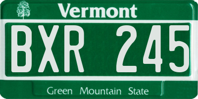 VT license plate BXR245