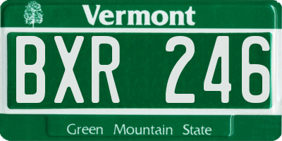 VT license plate BXR246