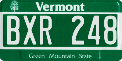 VT license plate BXR248