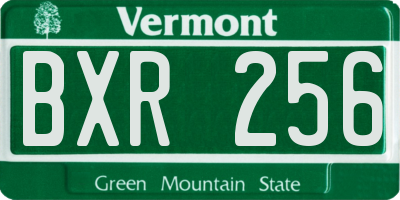 VT license plate BXR256