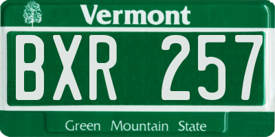 VT license plate BXR257