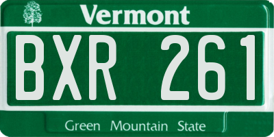 VT license plate BXR261