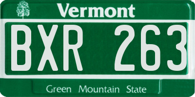 VT license plate BXR263