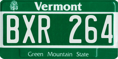 VT license plate BXR264