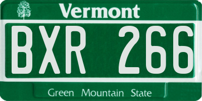 VT license plate BXR266