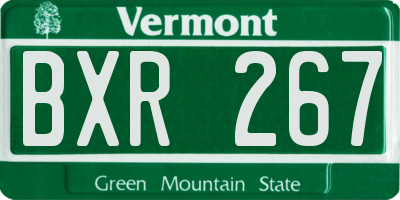 VT license plate BXR267