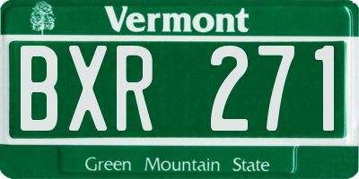 VT license plate BXR271