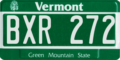VT license plate BXR272