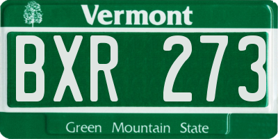 VT license plate BXR273