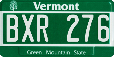 VT license plate BXR276